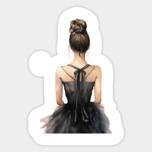 Ballet dancer in black dress Sticker